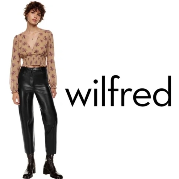 Wilfred The Melina™ Cropped Pant Vegan Leather Cropped Pants Black Size 0 - Picture 1 of 15